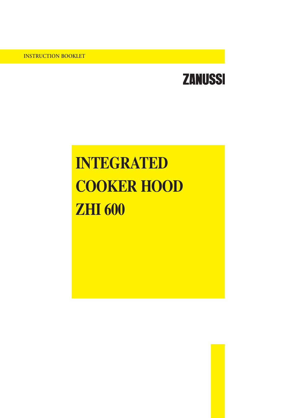 Zanussi ZHI 600 User Manual | 20 pages