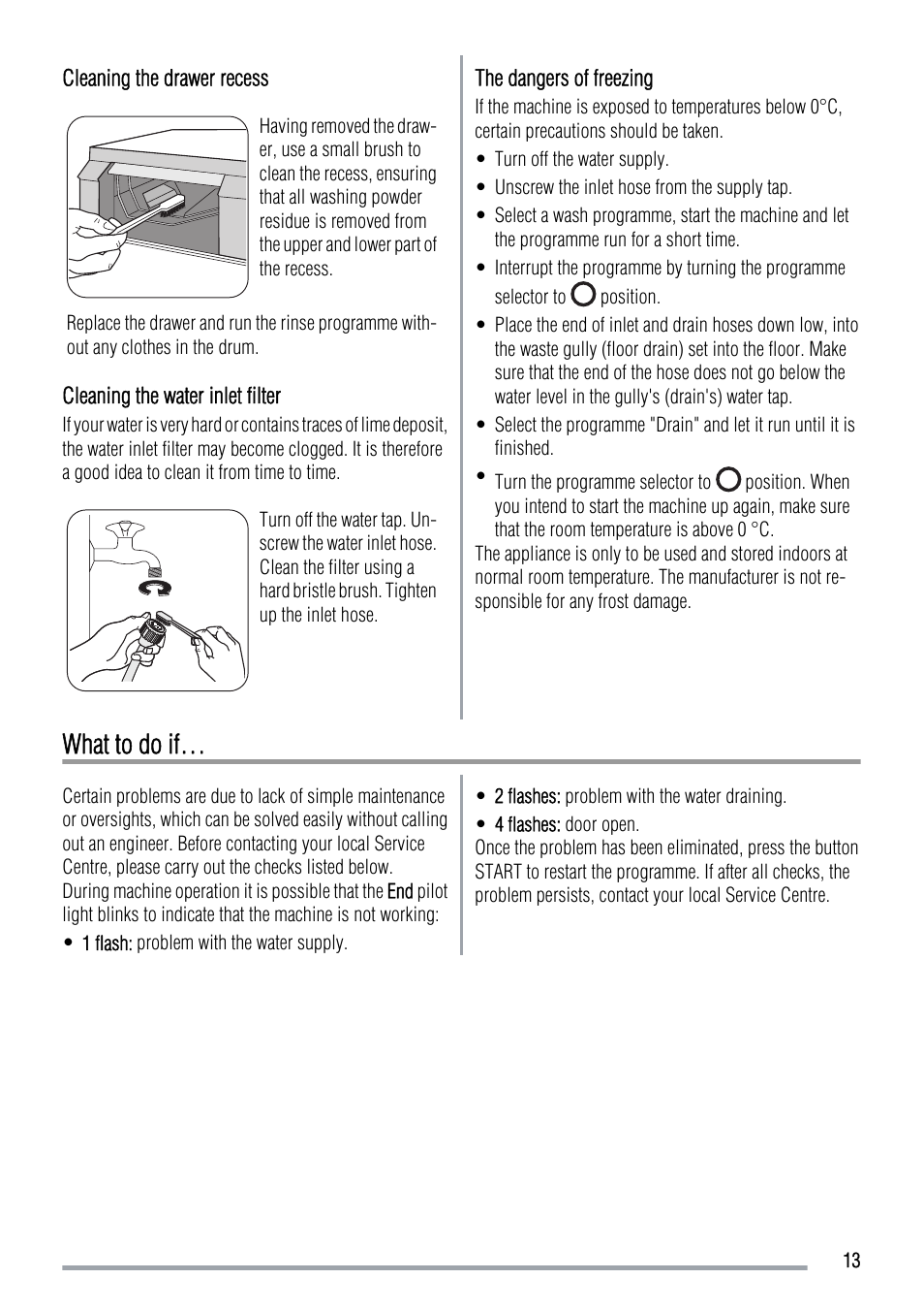 What to do if | Zanussi FCS 1020 C User Manual | Page 13 / 24