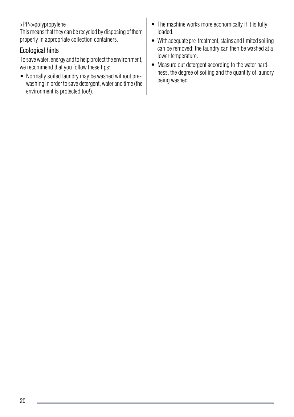 Zanussi FCS 1020 C User Manual | Page 20 / 24