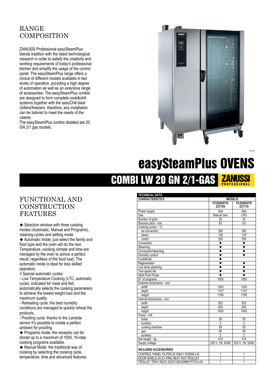 Zanussi easySteamPlus 237515 User Manual | 3 pages