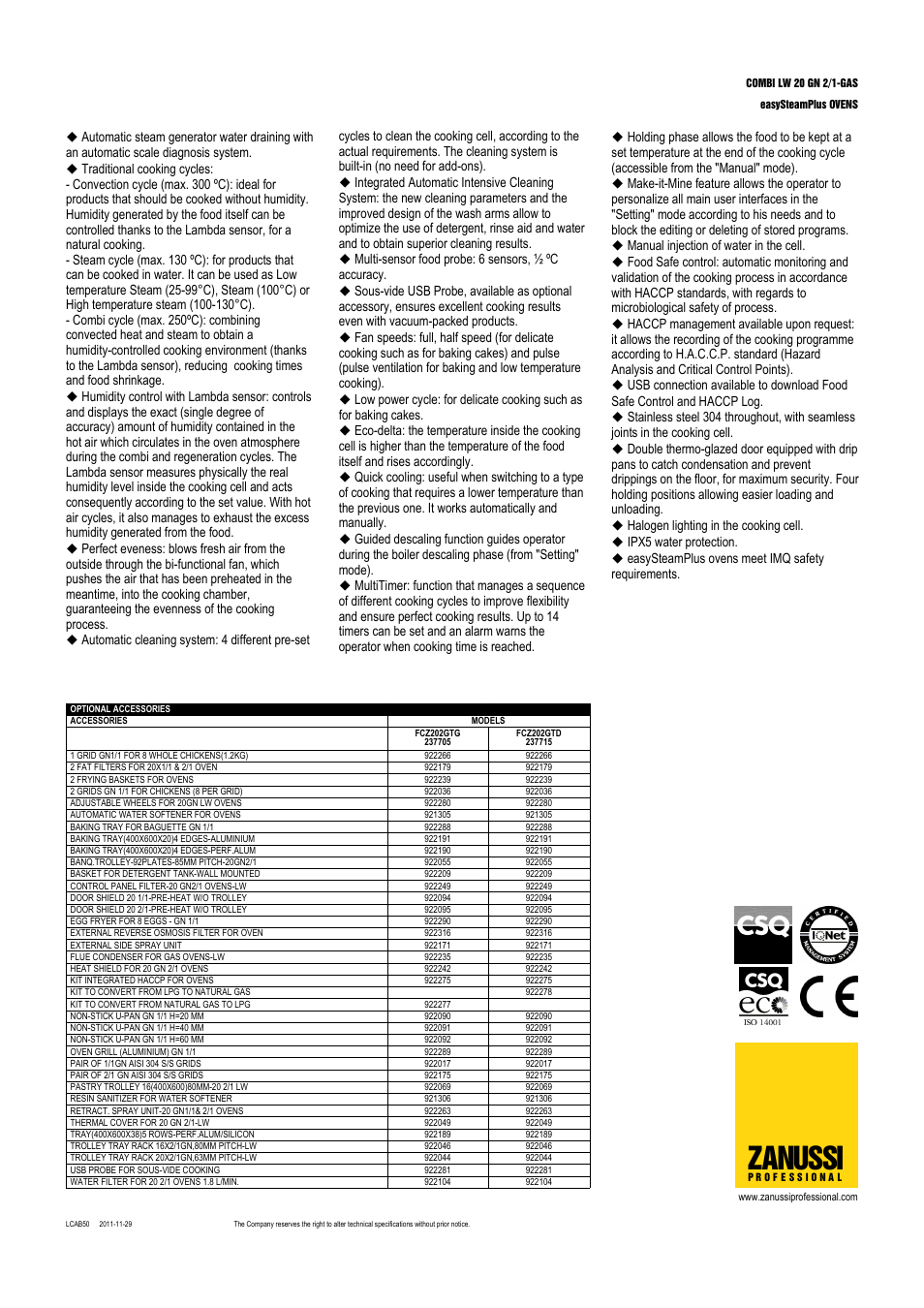 Zanussi | Zanussi easySteamPlus 237515 User Manual | Page 2 / 3