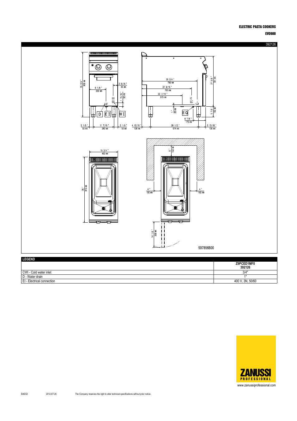 Zanussi | Zanussi 392127 User Manual | Page 3 / 4