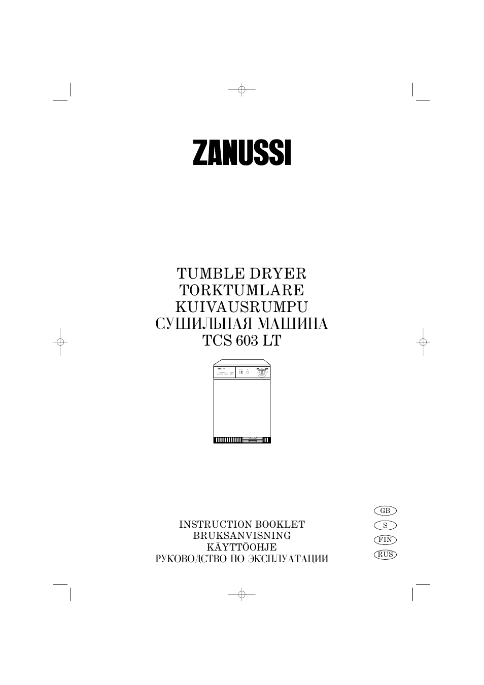 Zanussi TCS 603 LT User Manual | 13 pages