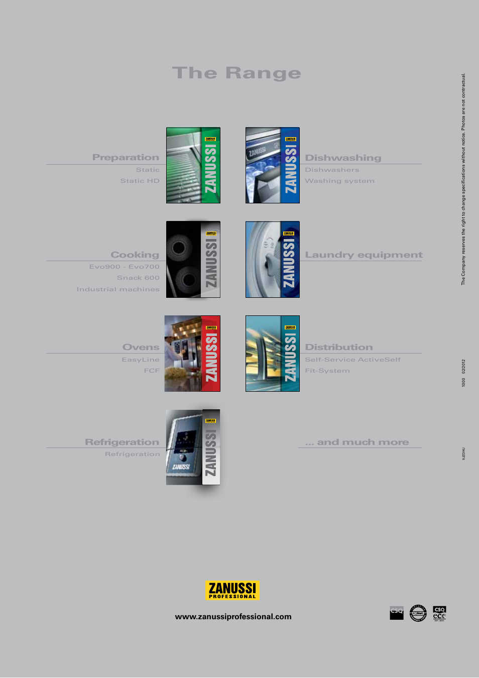 The range | Zanussi Convection Oven User Manual | Page 40 / 40