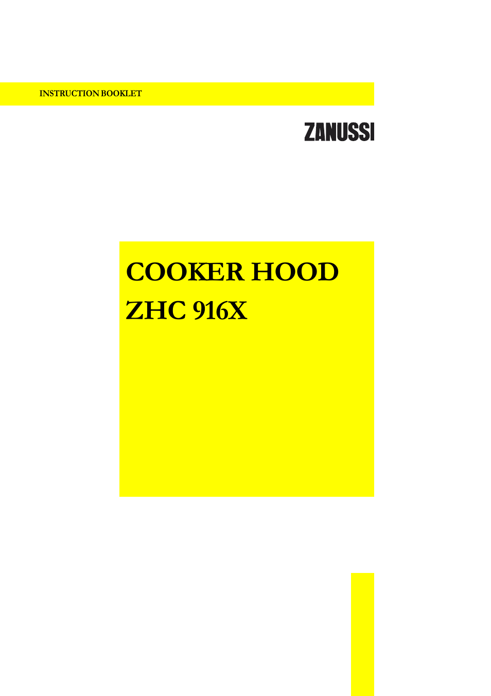 Zanussi ZHC 916X User Manual | 20 pages