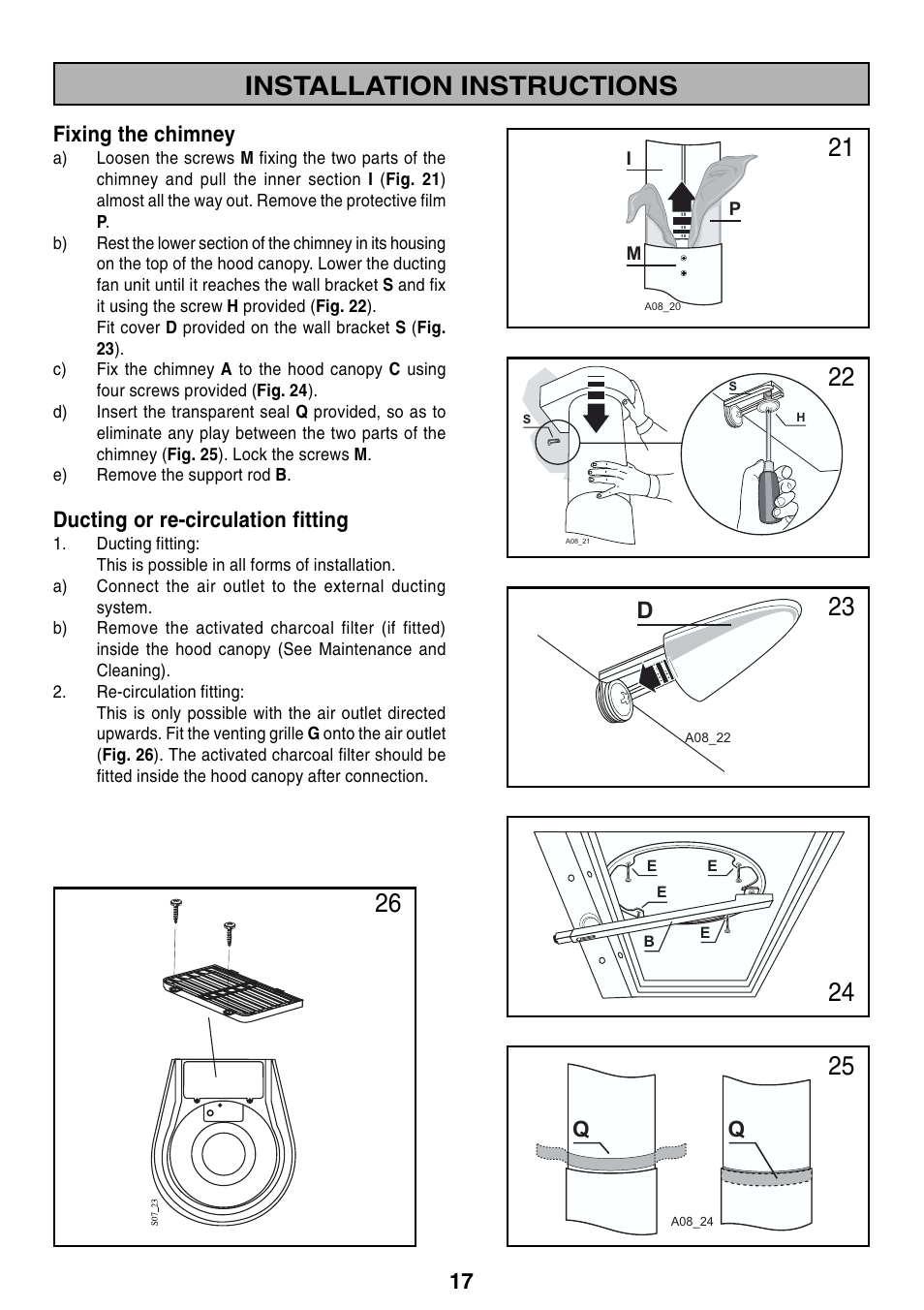 Installation instructions 21 | Zanussi ZHC 916X User Manual | Page 17 / 20