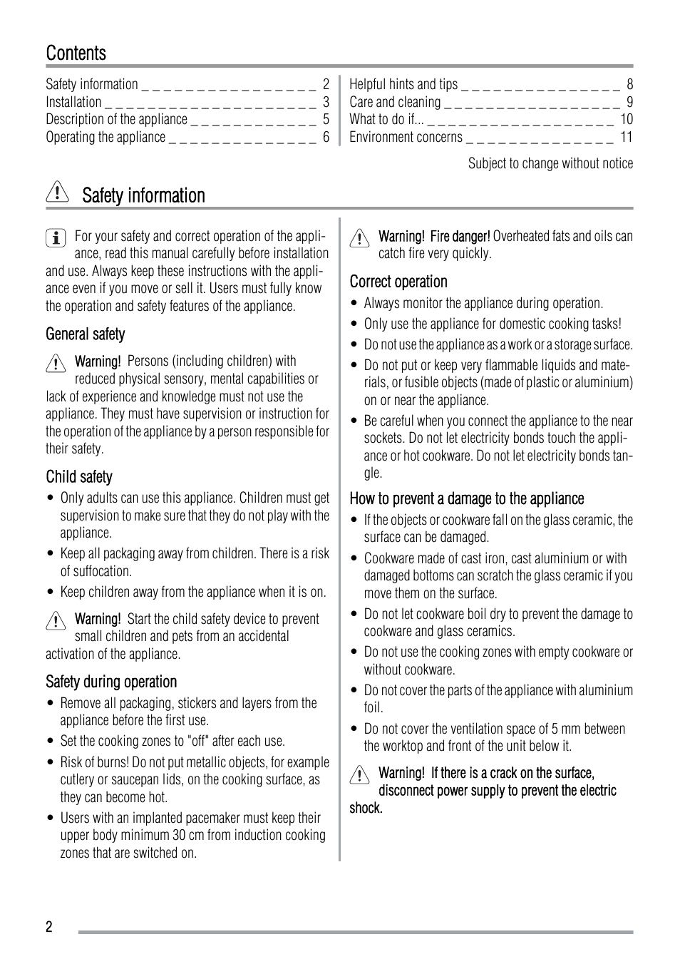 Zanussi ZIT64X User Manual | Page 2 / 12