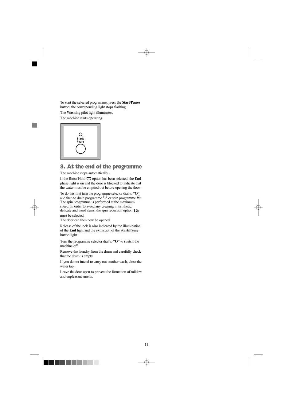 At the end of the programme | Zanussi ZWF 1210W User Manual | Page 11 / 27