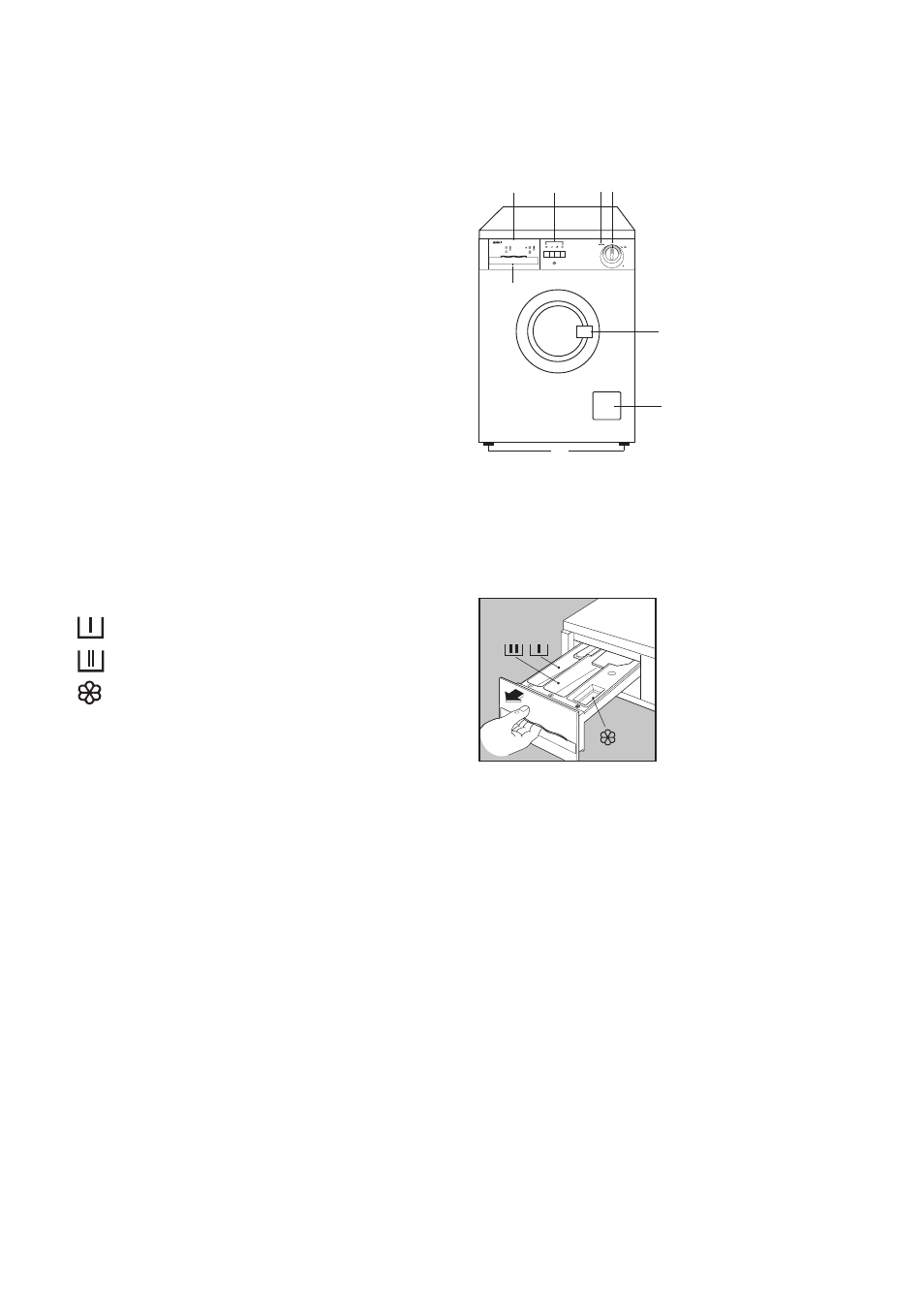 Description of the appliance, Detergent dispenser drawer | Zanussi FLS 1183 W User Manual | Page 5 / 27