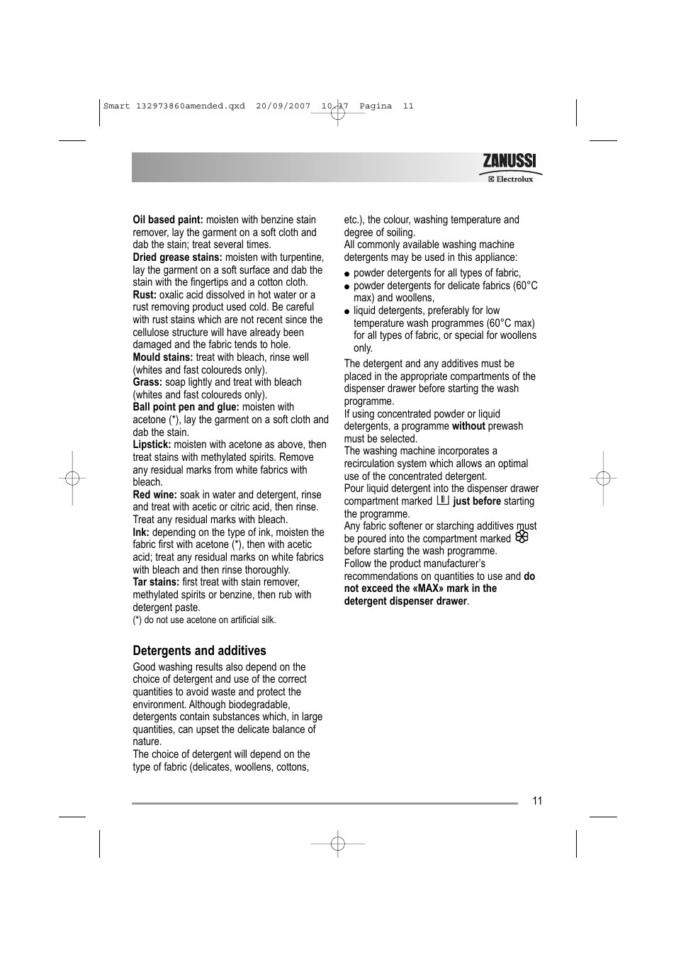 Zanussi ZWF 16070 W User Manual | Page 11 / 32