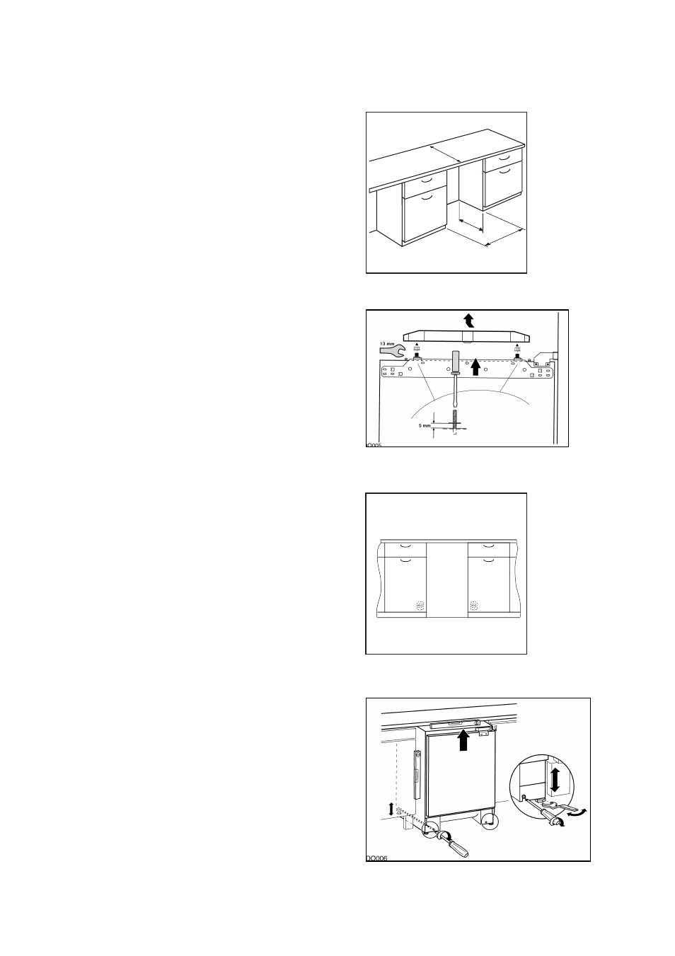 Building the appliance in under a worktop | Zanussi ZU 9124 User Manual | Page 19 / 24