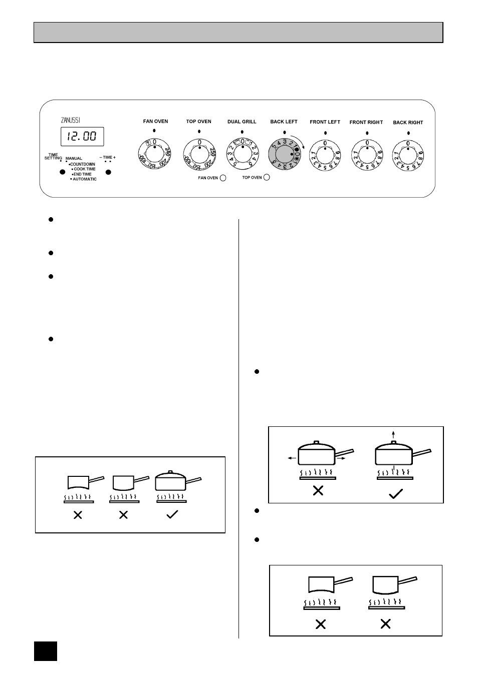The ceramic hob | Zanussi ZCE ID User Manual | Page 14 / 36