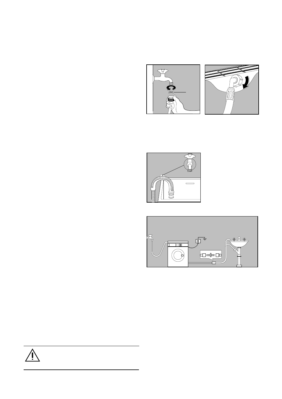 Water inlet, Water drainage, Electrical connection | Zanussi FL 1014 V1 User Manual | Page 7 / 21