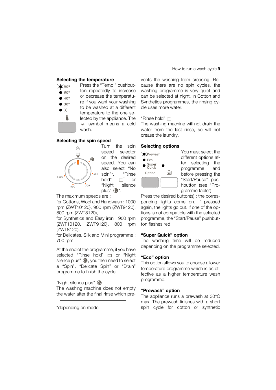 Zanussi ELECTROLUX ZWT 8120 User Manual | Page 9 / 24