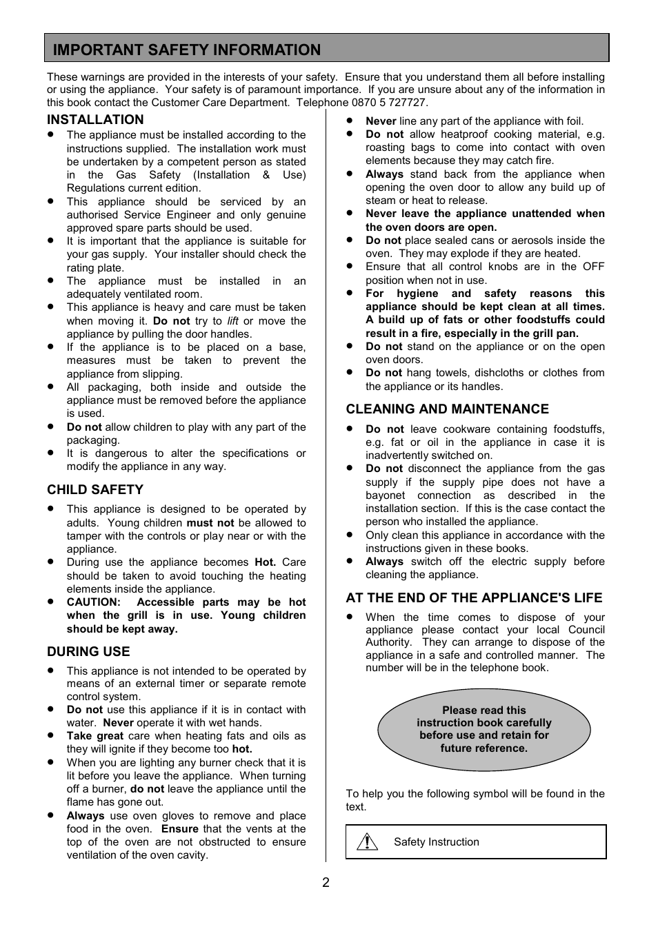 Important safety information | Zanussi ZCM 7902 User Manual | Page 2 / 40