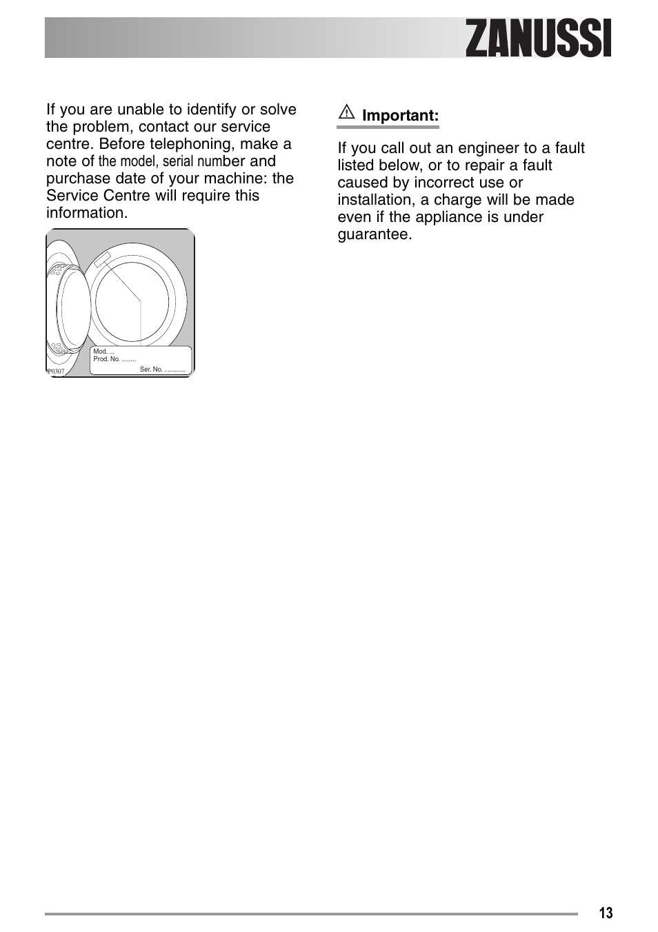 Zanussi U33109 ZDE 26000 W User Manual | Page 13 / 24