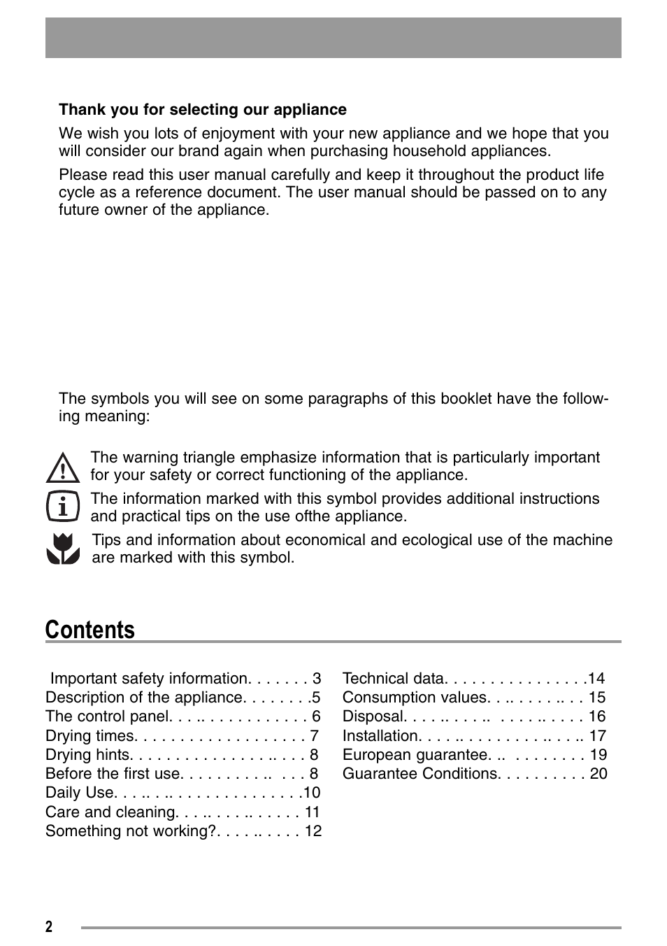 Zanussi U33109 ZDE 26000 W User Manual | Page 2 / 24