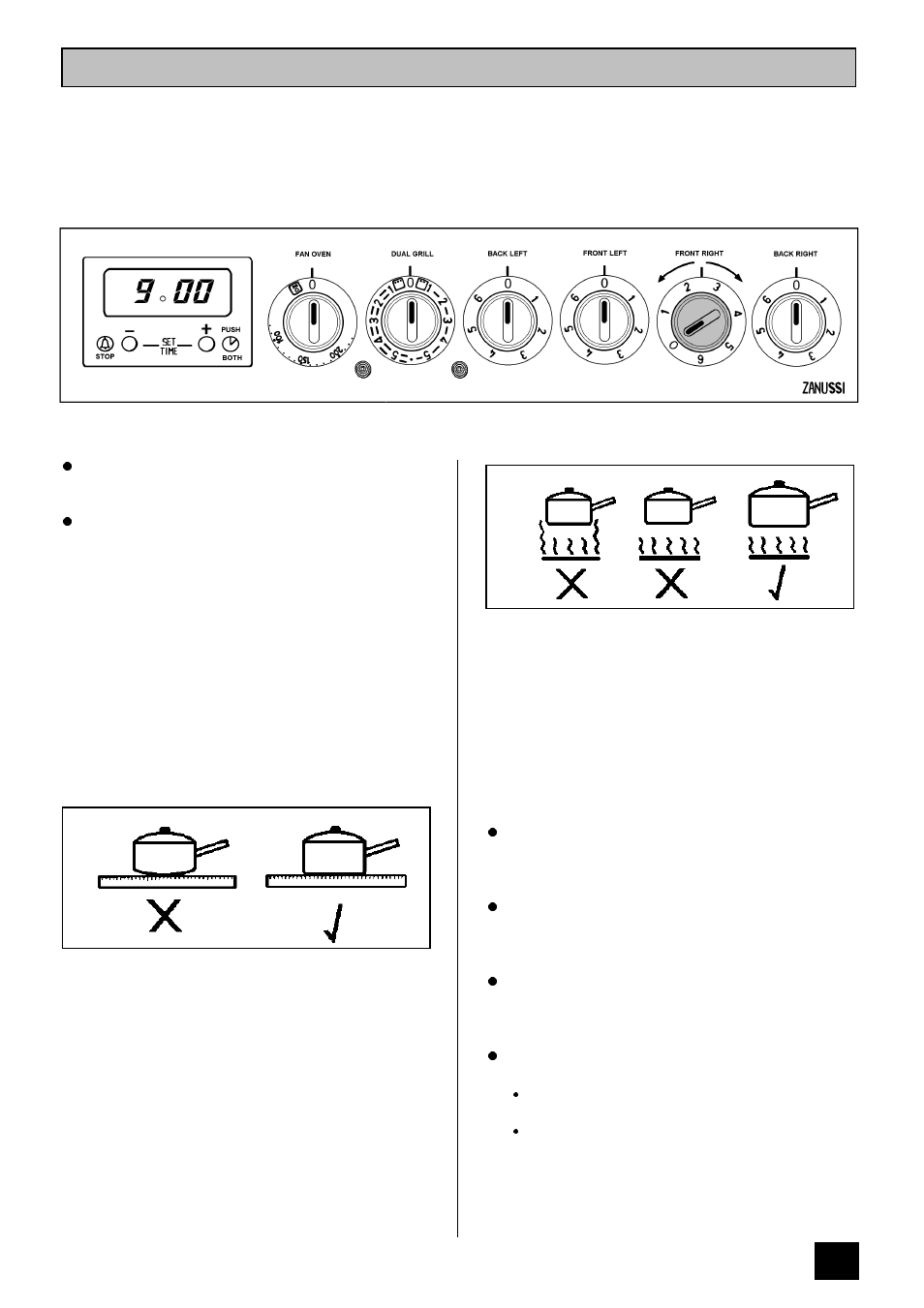The sealed hotplates | Zanussi ZCE 7350 User Manual | Page 13 / 28