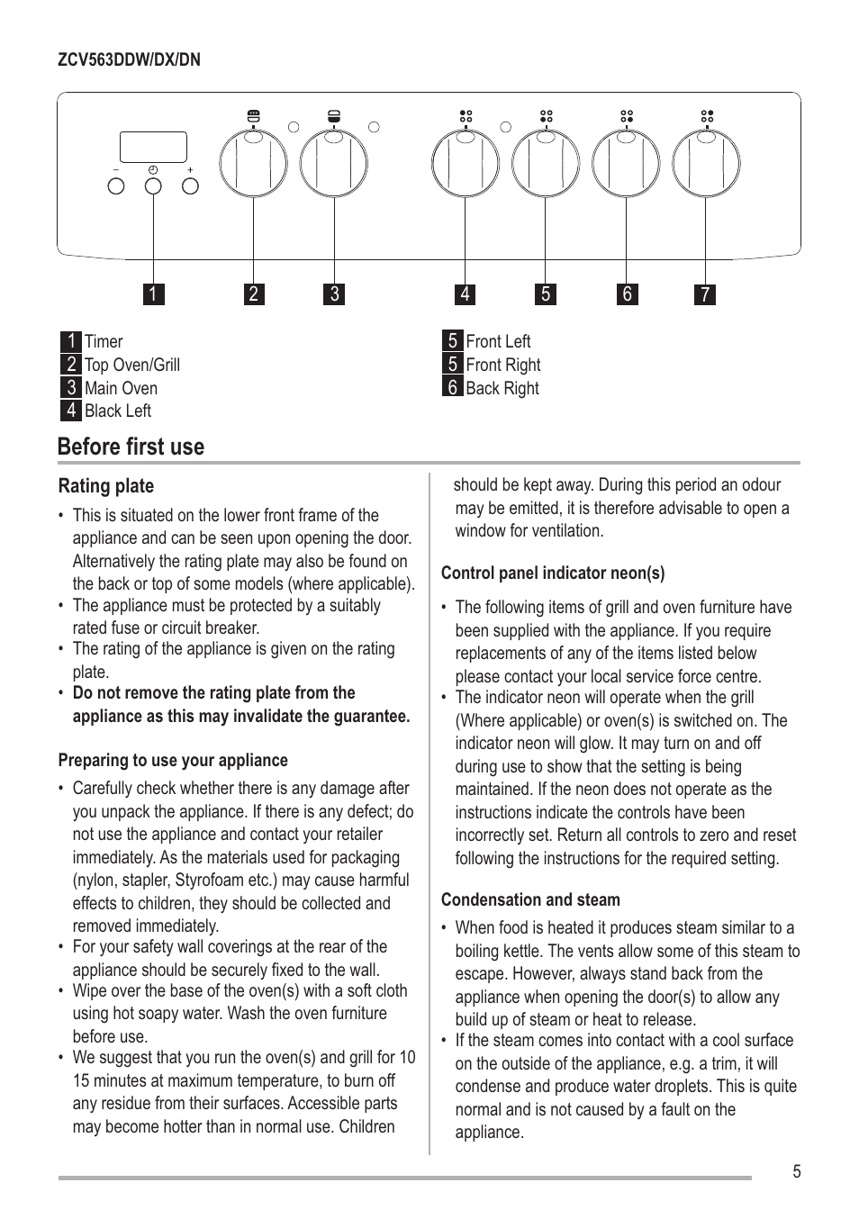 Sayfa5, Before first use | Zanussi SOUNDPOINT SIP 3.0.2 User Manual | Page 5 / 28