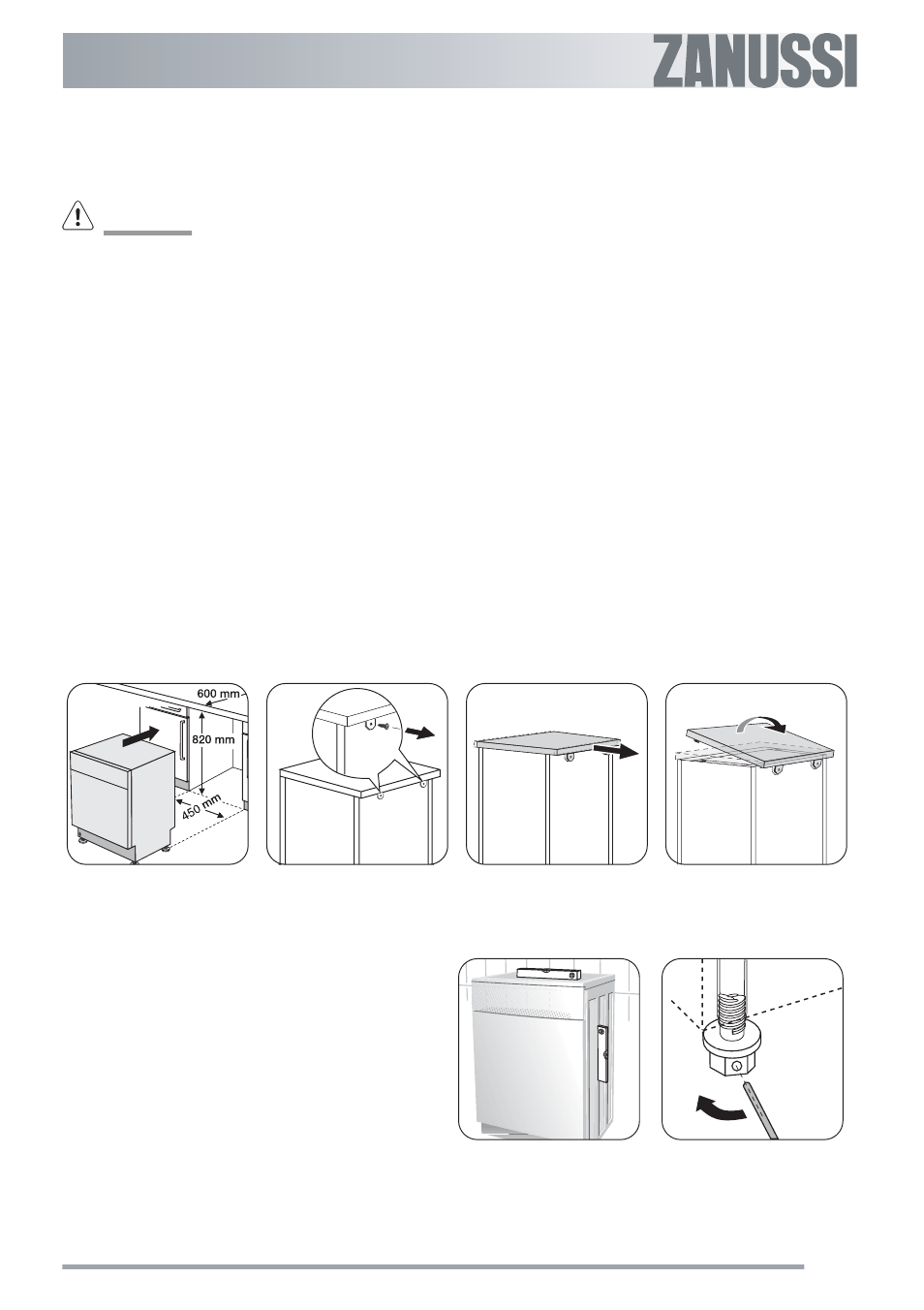 Electrical connection, Fitting under a counter, Levelling | Zanussi ZSF 4143 User Manual | Page 23 / 24