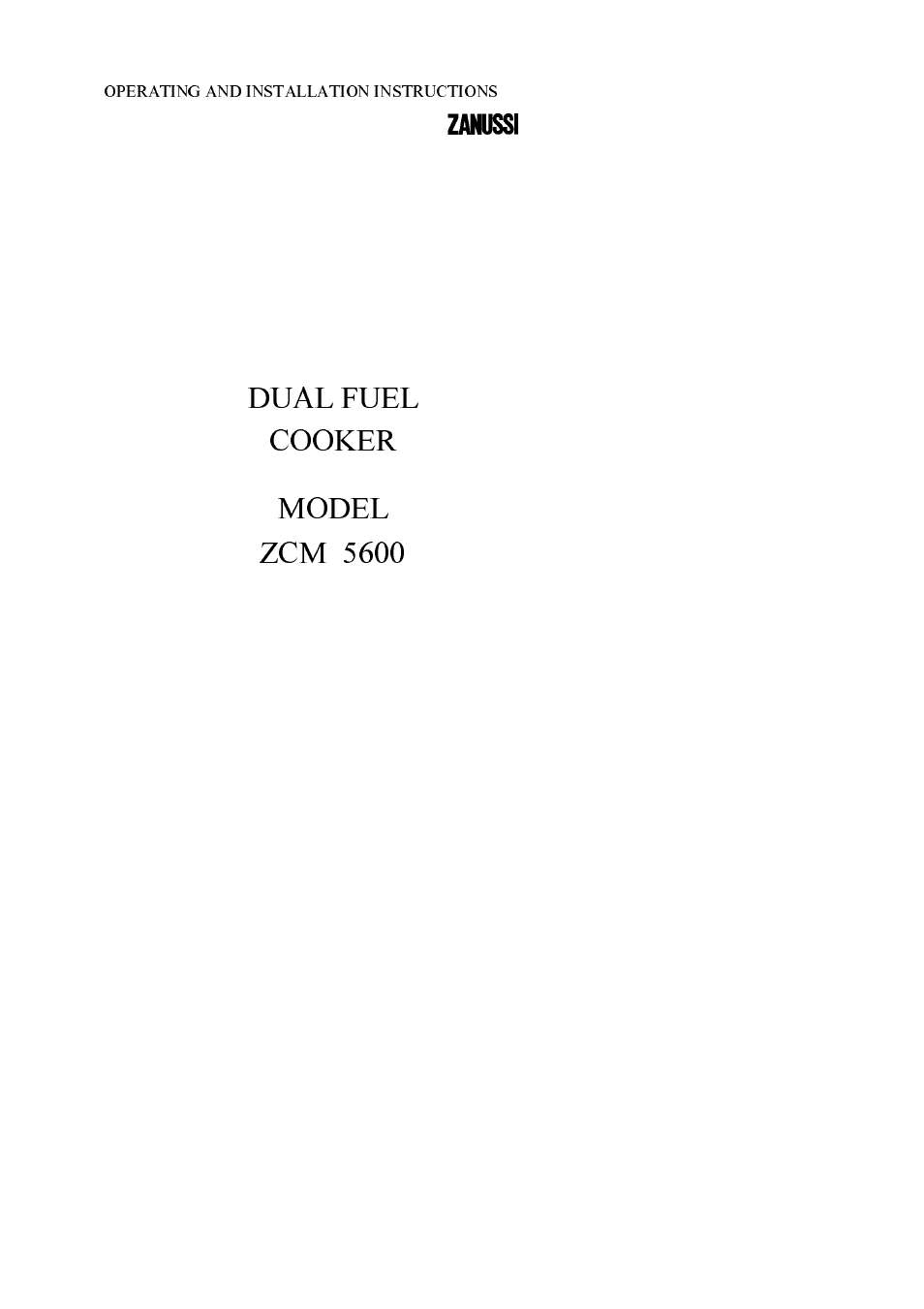 Zanussi ZCM 5600 User Manual | 52 pages