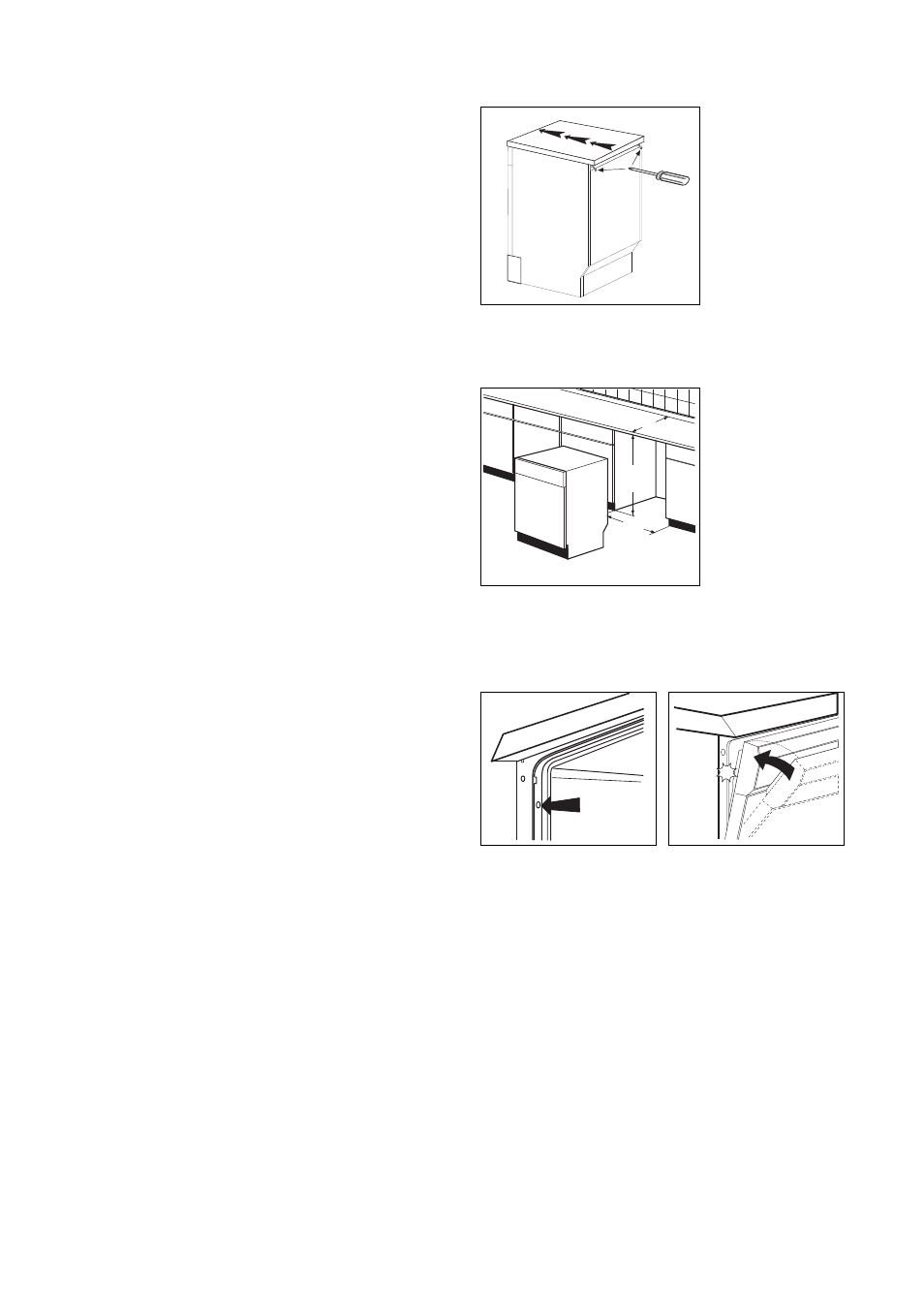 Adjusting the worktop, Fitting under a counter, Levelling | Zanussi DES 959 User Manual | Page 27 / 28