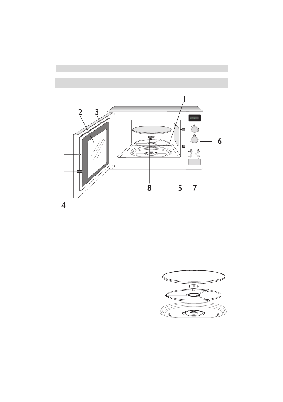 Description of the microwave oven and accessories, The microwave oven, Accessories | Zanussi ZM 24ST User Manual | Page 9 / 28