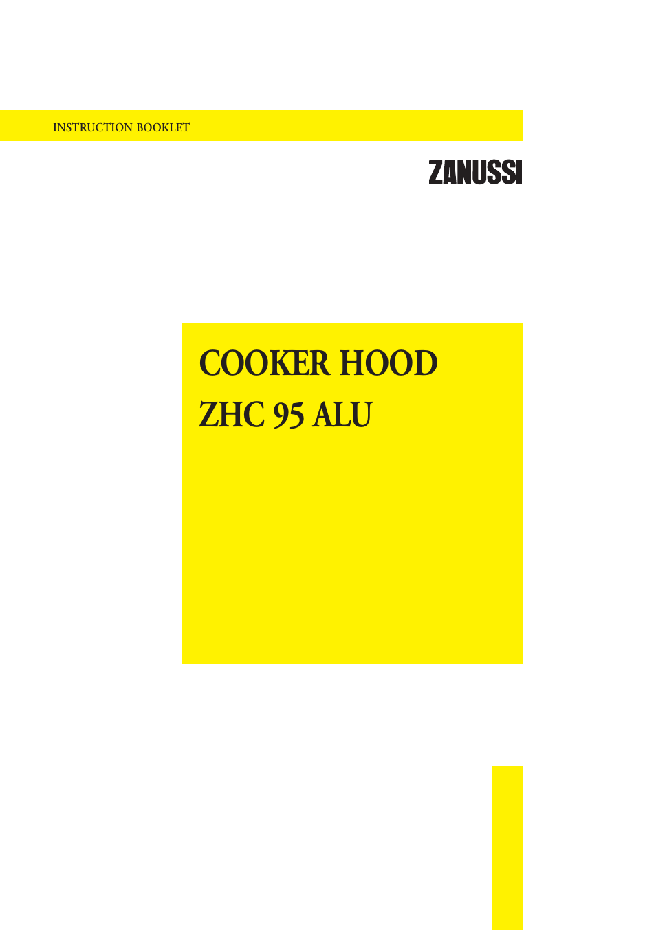 Zanussi ZHC 95 ALU User Manual | 20 pages