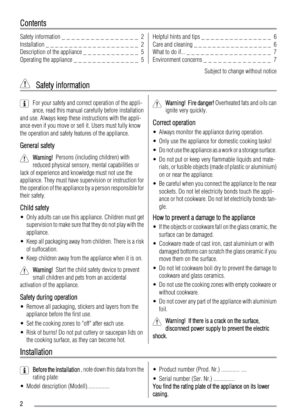 Zanussi ZVM64N User Manual | Page 2 / 8