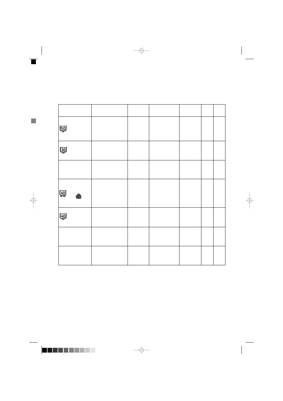 Washing programmes, Hj l m, Pk n | Zanussi F 1203 W User Manual | Page 15 / 26