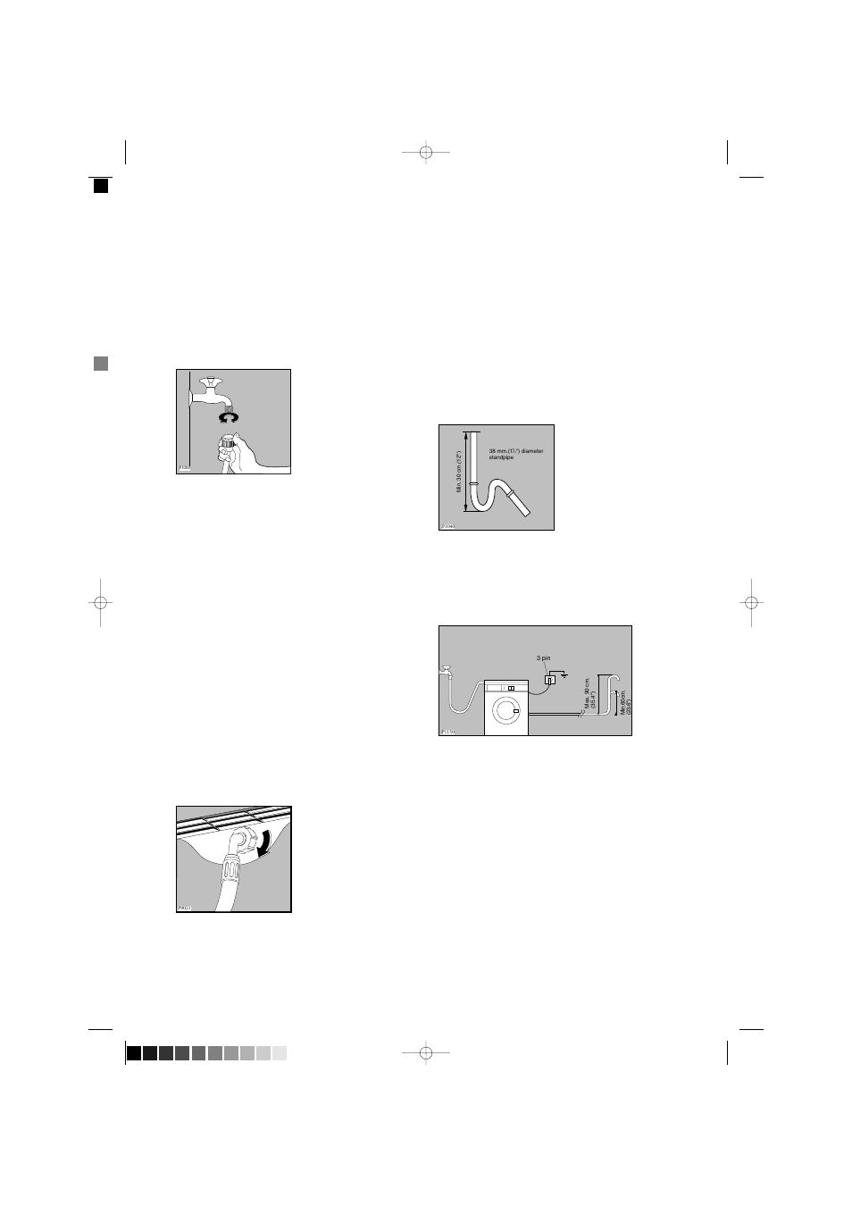 Water inlet, Water drainage | Zanussi F 1203 W User Manual | Page 23 / 26