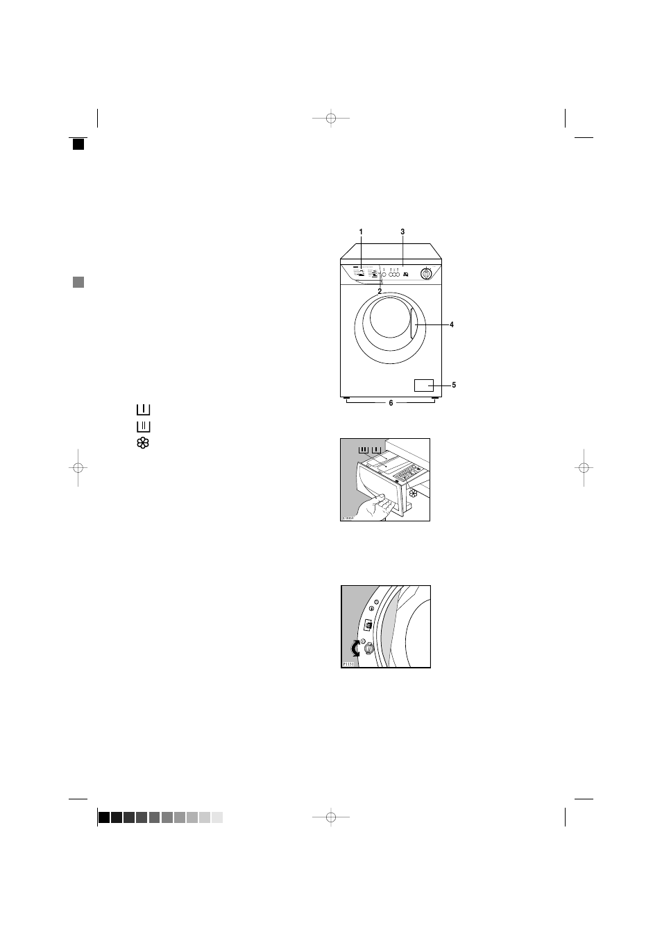 Description of the appliance, Detergent dispenser drawer, Child safety feature | Zanussi F 1203 W User Manual | Page 5 / 26