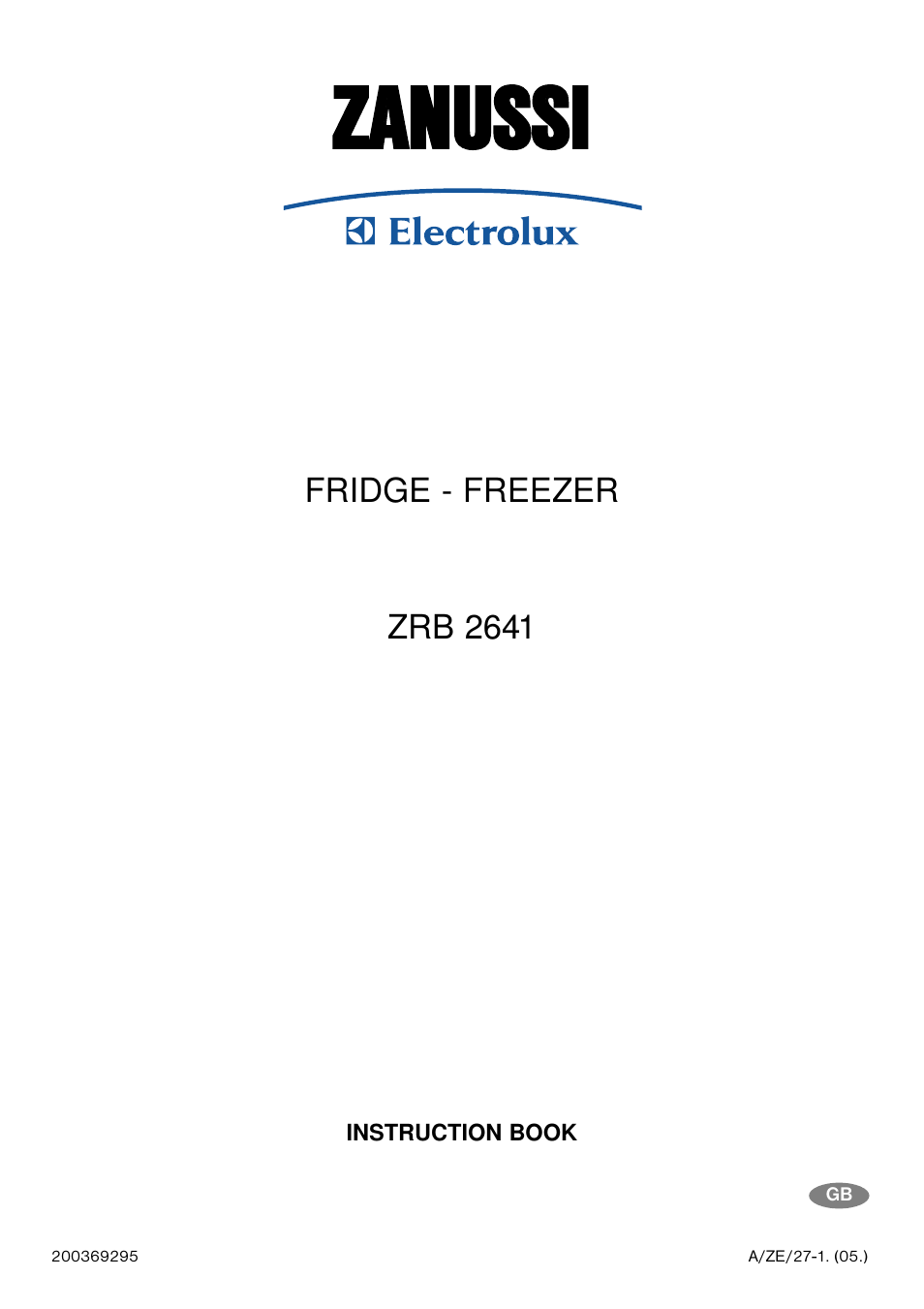 Zanussi ZRB 2641 User Manual | 20 pages