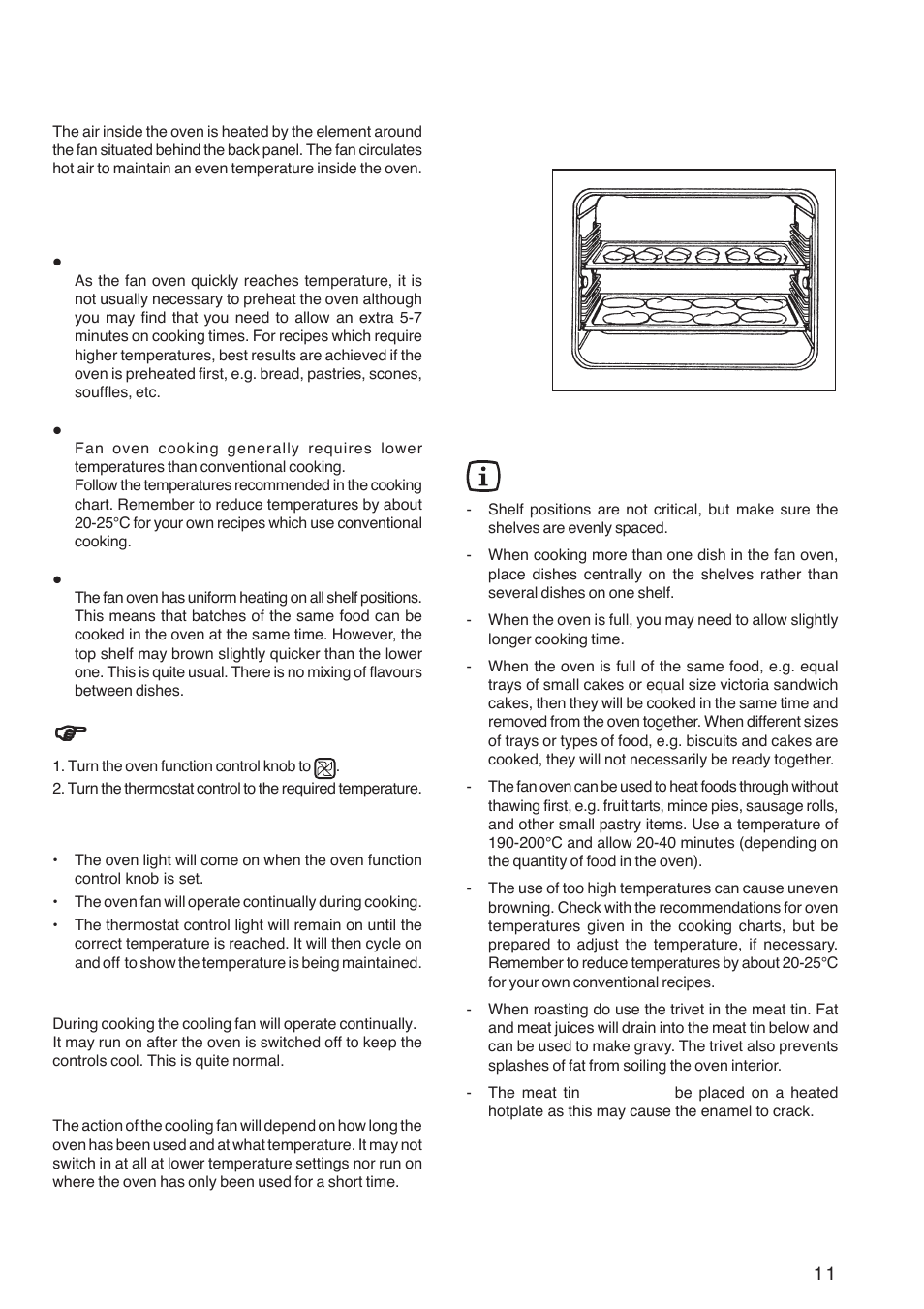 The fan oven, How to use the fan oven, The cooling fan | Hints and tips | Zanussi ZBF 569 User Manual | Page 11 / 28