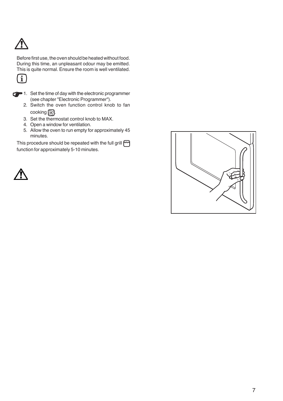 Before the first use | Zanussi ZBF 569 User Manual | Page 7 / 28