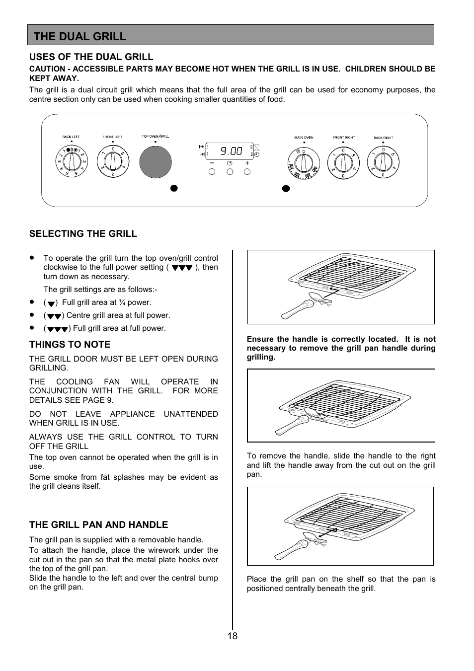 The grill the dual grill | Zanussi ZCE 7690 User Manual | Page 18 / 36