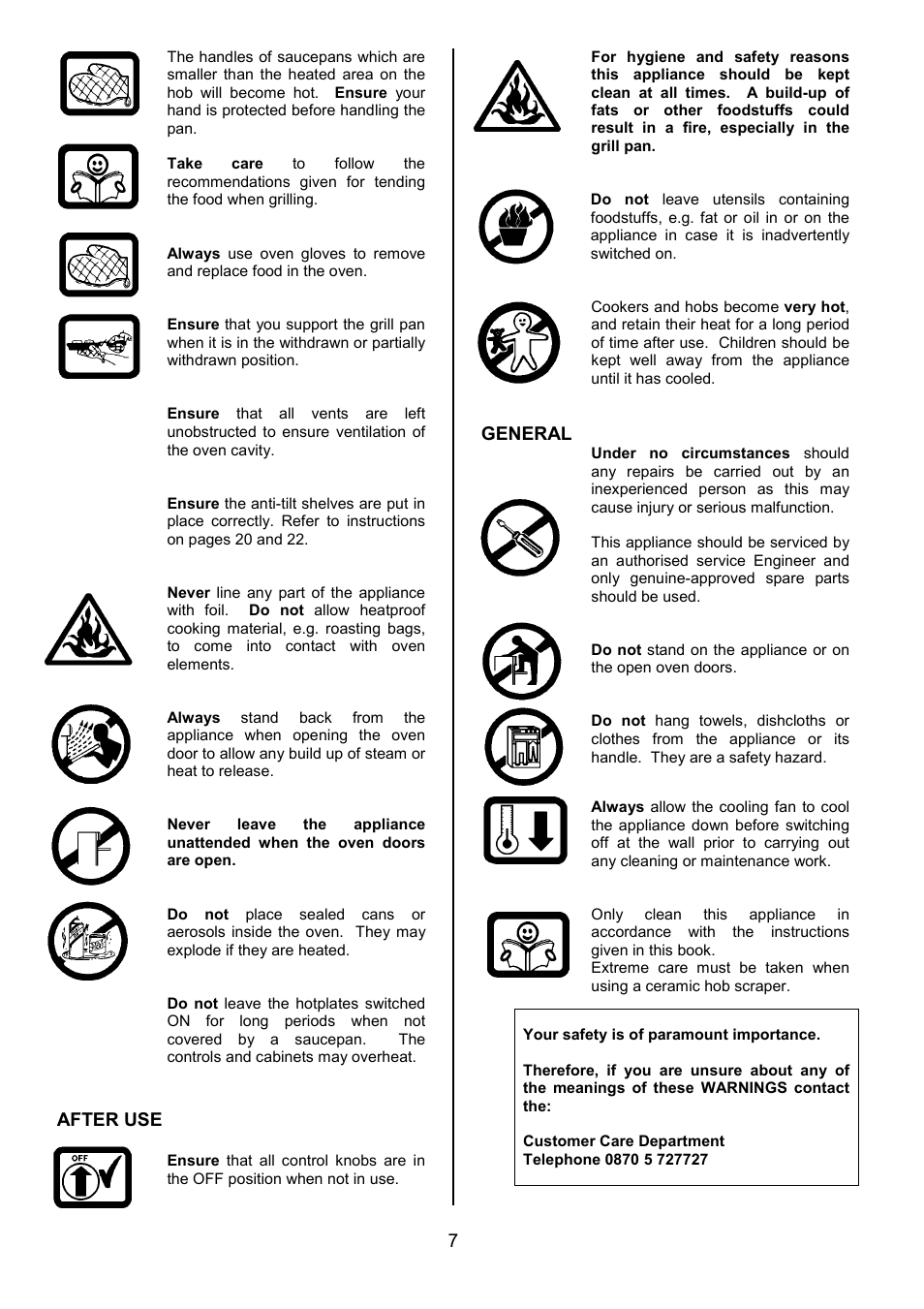 After use, General | Zanussi ZCE 7690 User Manual | Page 7 / 36