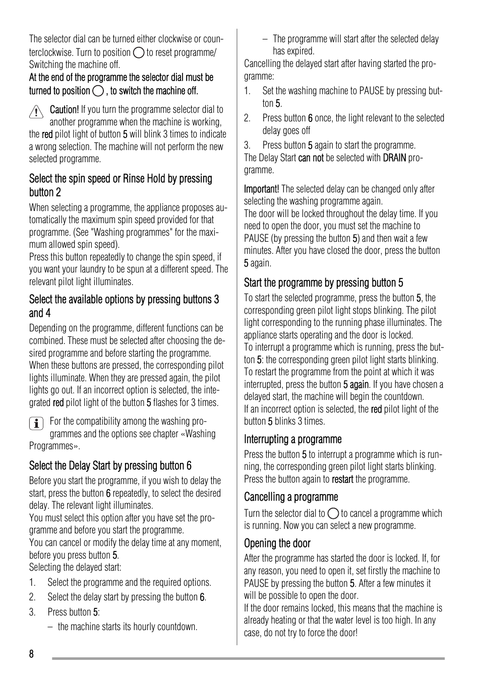 Zanussi ZWN 6120 L User Manual | Page 8 / 24