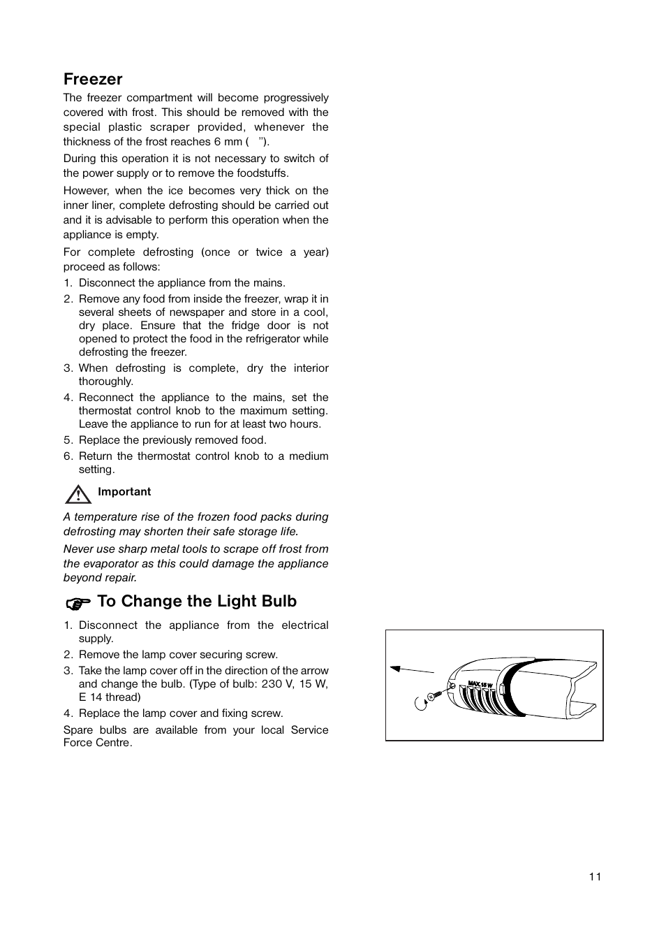 Freezer | Zanussi ZRD 7846 User Manual | Page 11 / 20