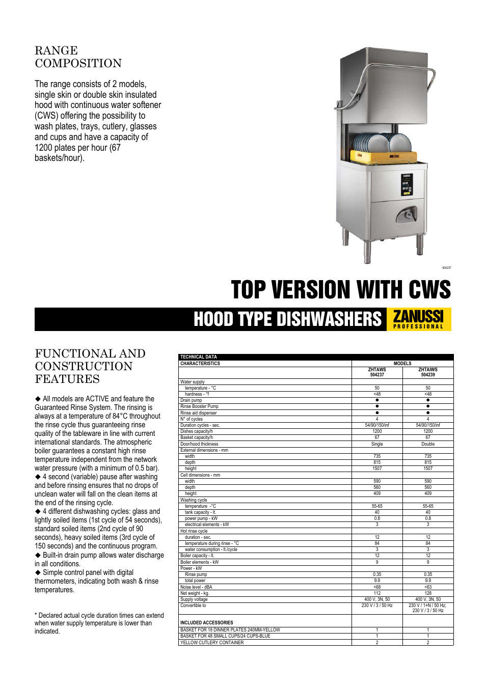 Zanussi 504237 User Manual | 3 pages