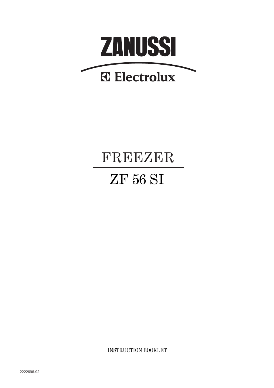 Zanussi ZF 56 SI User Manual | 16 pages