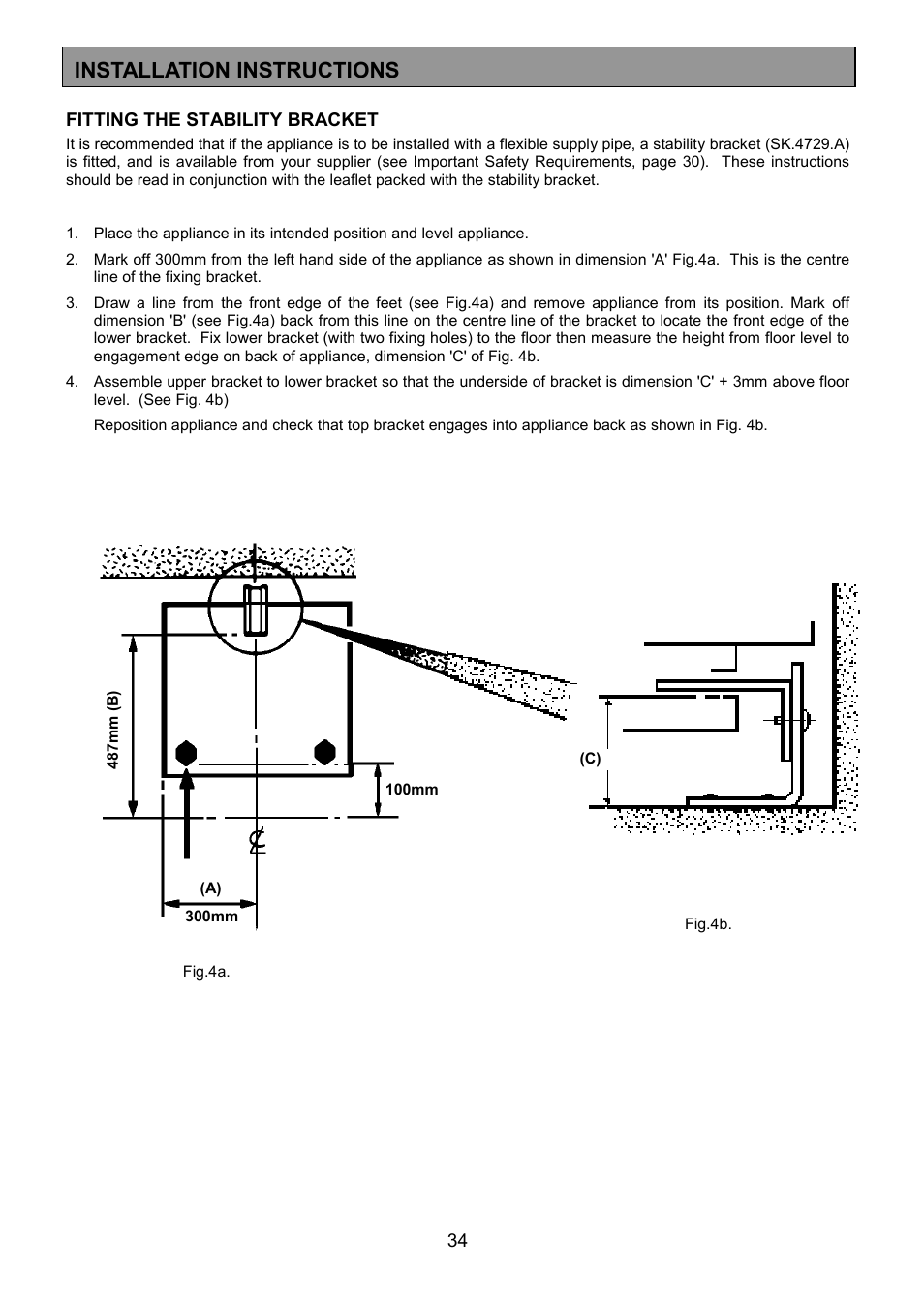 Installation instructions | Zanussi ZCM 7901 User Manual | Page 34 / 40