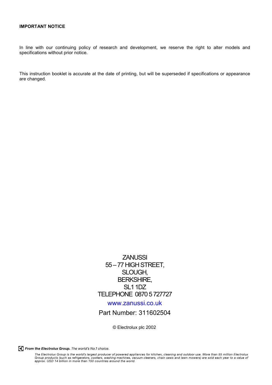 Zanussi ZCM 7901 User Manual | Page 40 / 40