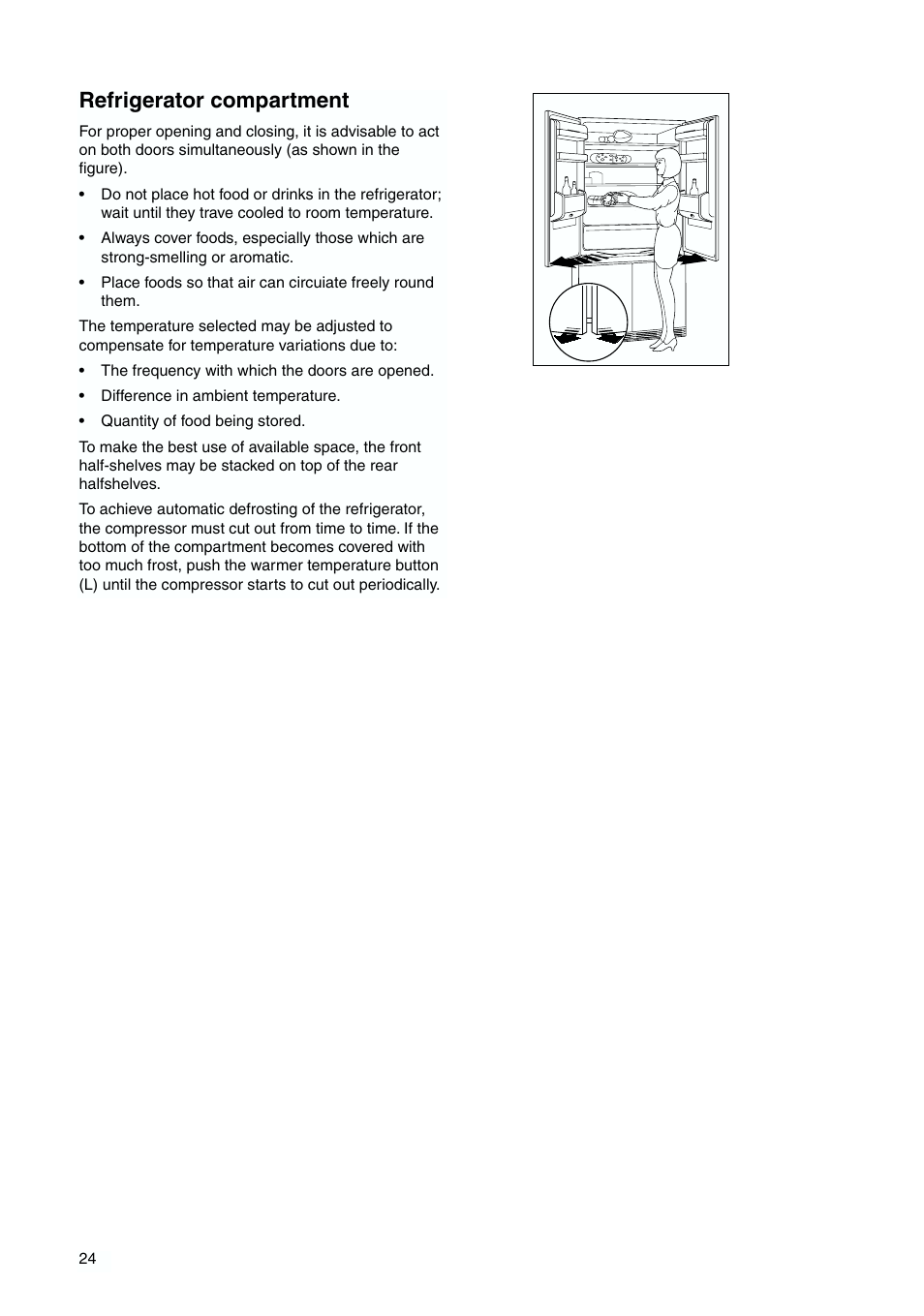 Refrigerator compartment | Zanussi ZJB 9476 X User Manual | Page 24 / 32