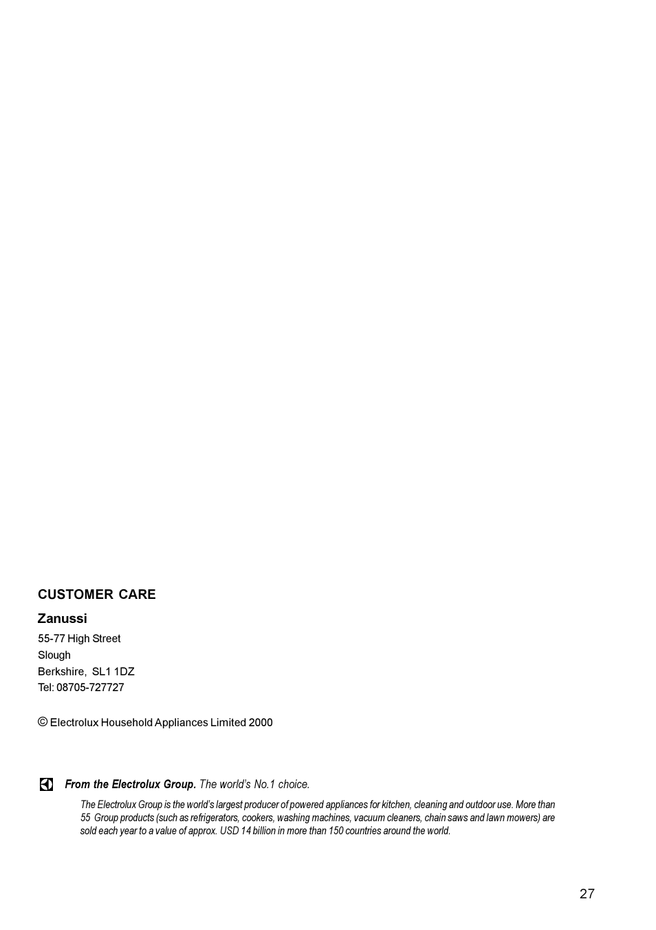 Zanussi ZCE 700 User Manual | Page 27 / 28