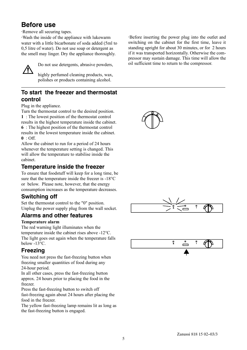 Before use | Zanussi ZF711W User Manual | Page 5 / 20