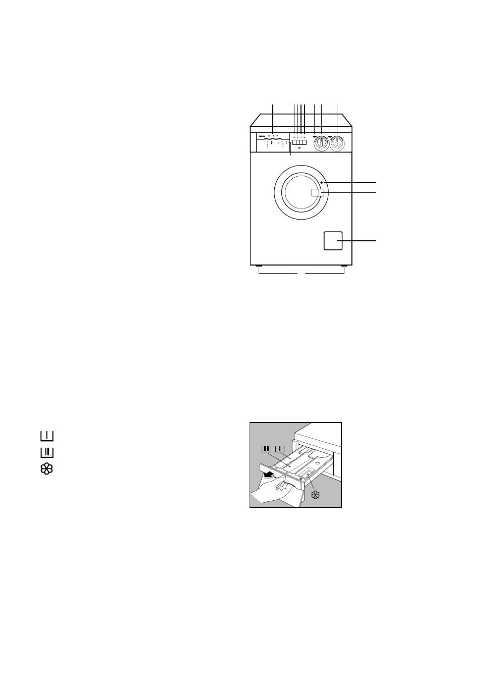 Description of the appliance, Door locked pilot light, Detergent dispenser drawer | Zanussi WDS 1183 W User Manual | Page 5 / 31