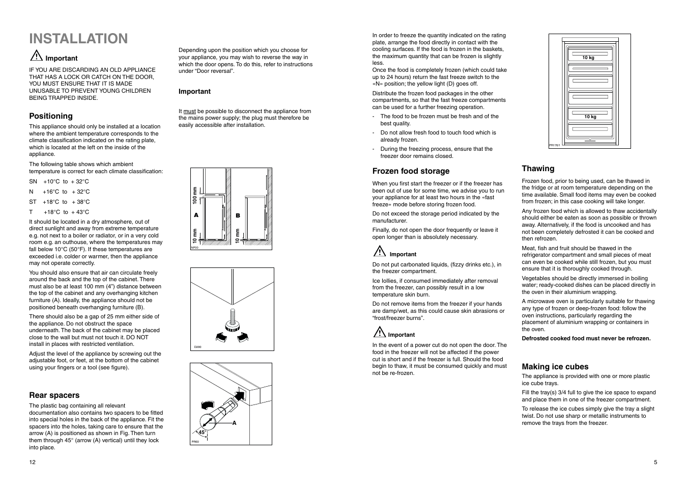 Installation | Zanussi ZF 57 W User Manual | Page 5 / 16