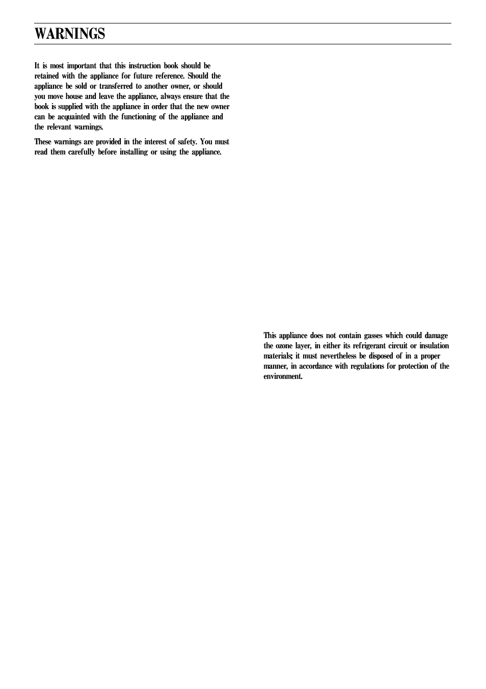Warnings | Zanussi ZI 5280 D User Manual | Page 3 / 10