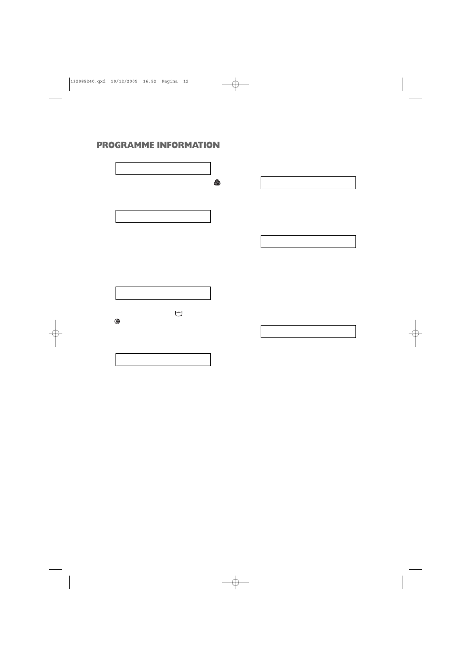 Programme information | Zanussi ZWF 1451W User Manual | Page 12 / 32